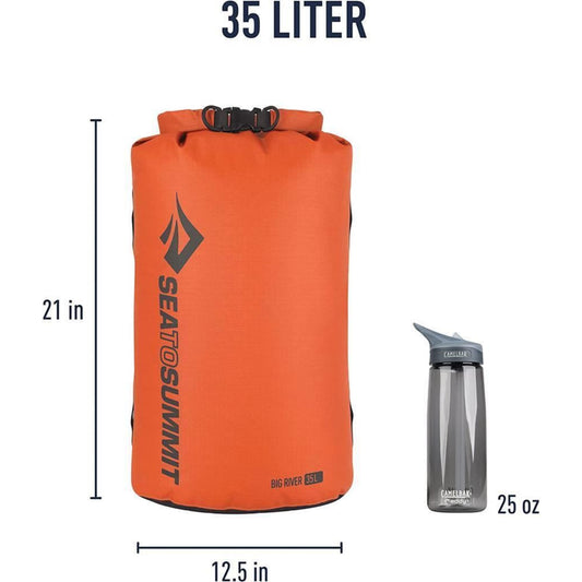 Sea to Summit 35 Litre Big River Dry Bag Durable Roll Top Dry Storage 420D Red