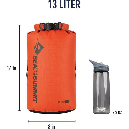 Sea to Summit 13 Litre Big River Dry Bag Durable Roll Top Dry Storage 420D Red