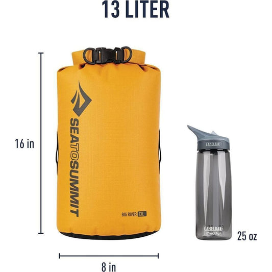 Sea to Summit 13 Lt Big River Dry Bag Durable Roll Top Dry Storage 420D Yellow
