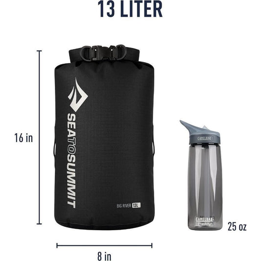 Sea to Summit 13 Litre Big River Dry Bag Durable Roll Top Dry Storage 420D Black