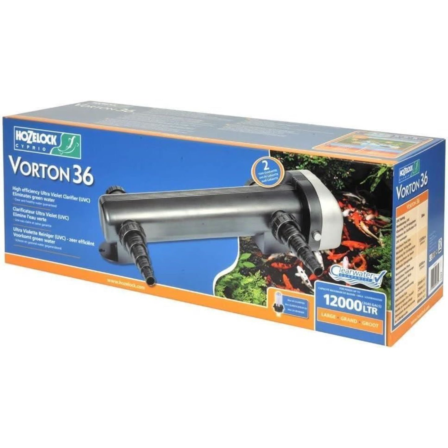 Hozelock Vorton 36 UVC Lamp Efficient Elimination of Green Water Algae 1200 LPH