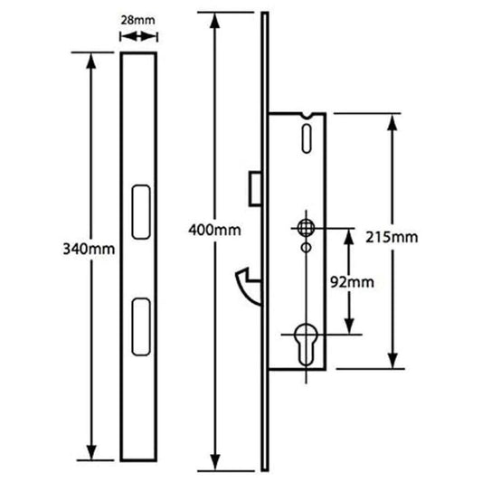Yale YDM-ONPVC-H45SF Doormaster PVC Door Hook 45mm YS170 Split Follower Lock