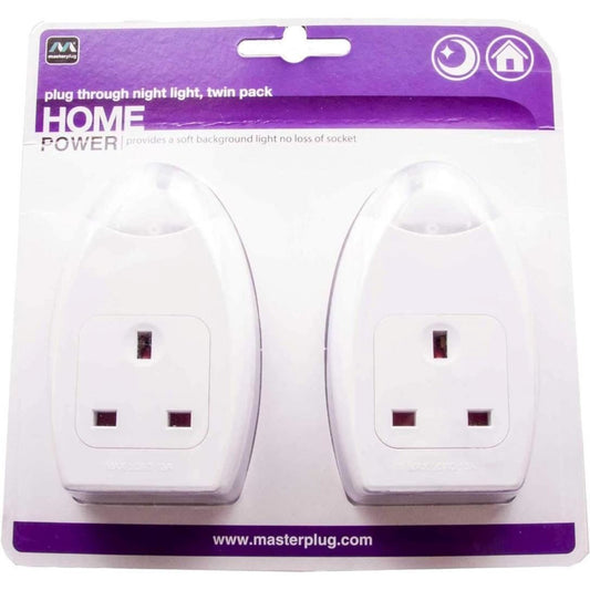 Masterplug Night Lights Soft Glow LED Dusk to Dawn Plug In Sockets Set of Two UK