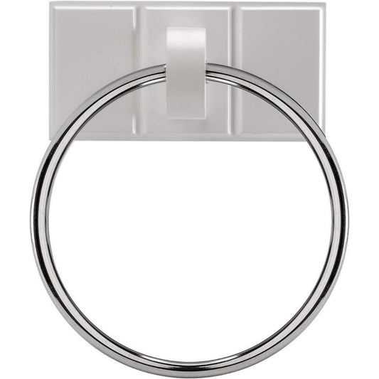 Croydex Portland Towel Ring White Pine Chrome Plated Ring 180mm x 155mm x 70mm