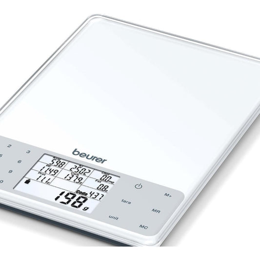 Beurer DS61 Nutritional Analysis Digital Scale 950 Saved Foods up to 5kg White