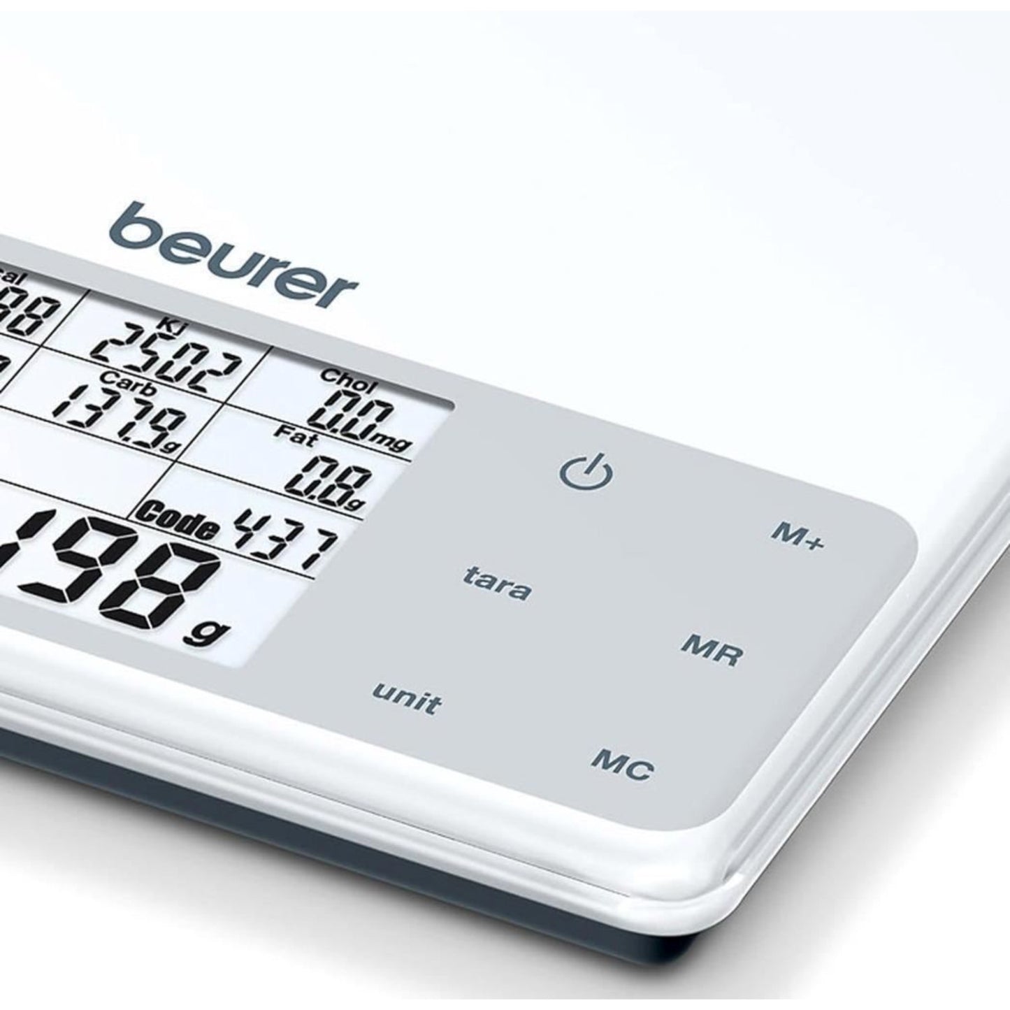 Beurer DS61 Nutritional Analysis Digital Scale 950 Saved Foods up to 5kg White