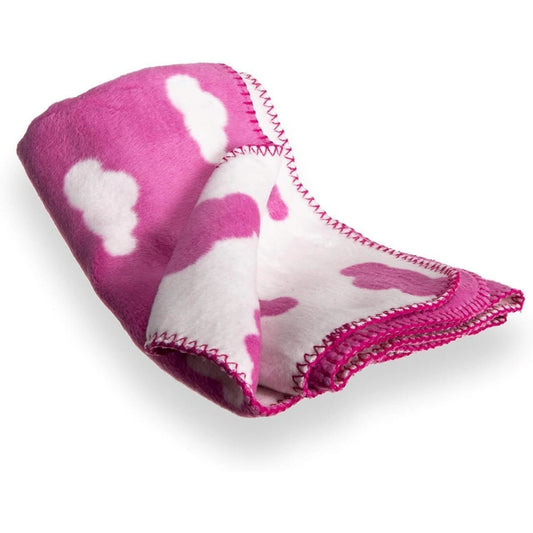 Clair de Lune Reversible Cloud Fleece Baby Blanket Soft Fleece 100 x 70cm Pink