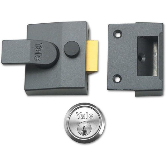 Yale 40mm Deadlocking Nightlatch Metallic Grey Finish B-85-DMG-SC-40