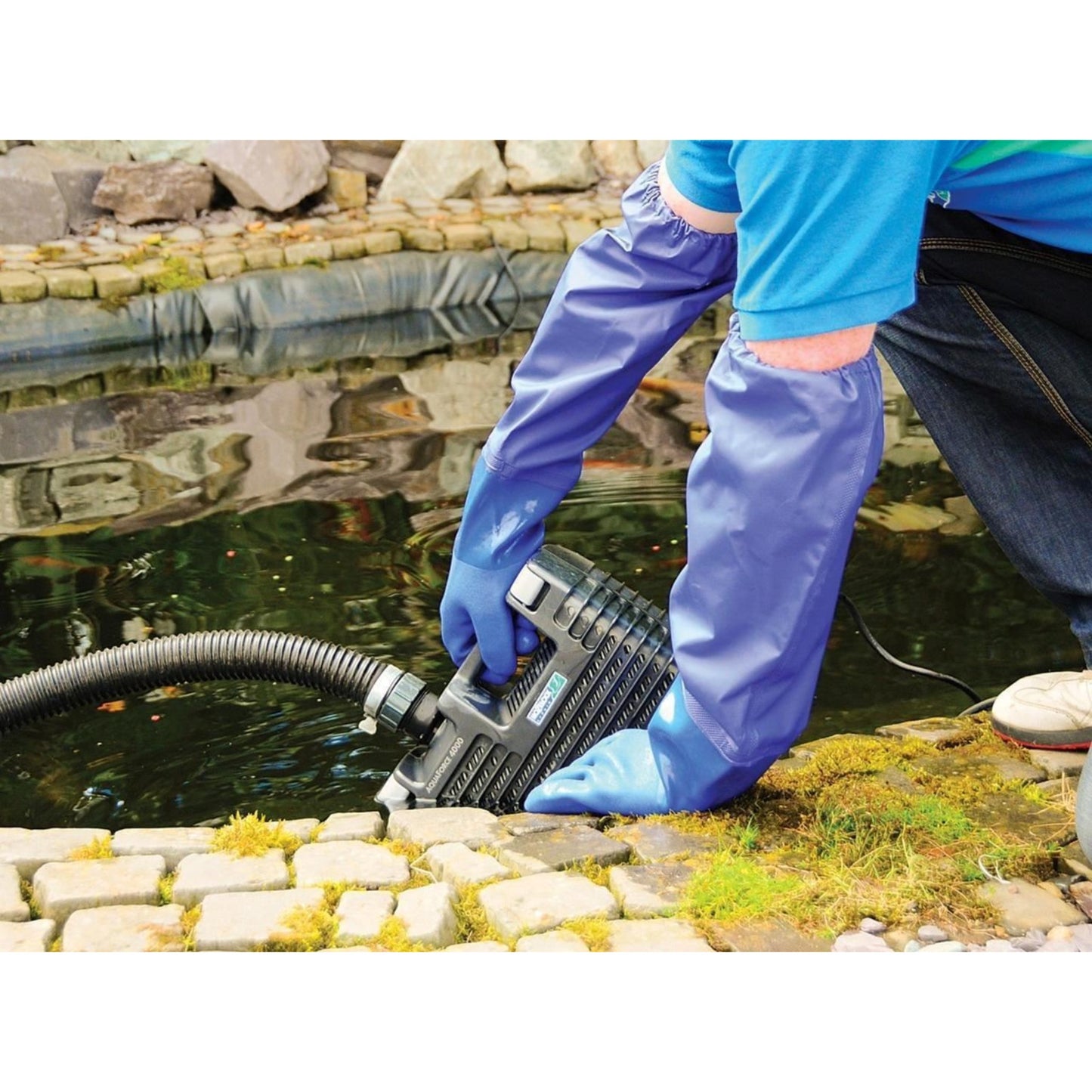 Hozelock Pond Gloves Waterproof PVC Extended Arm Elasticated Sleeve 1756