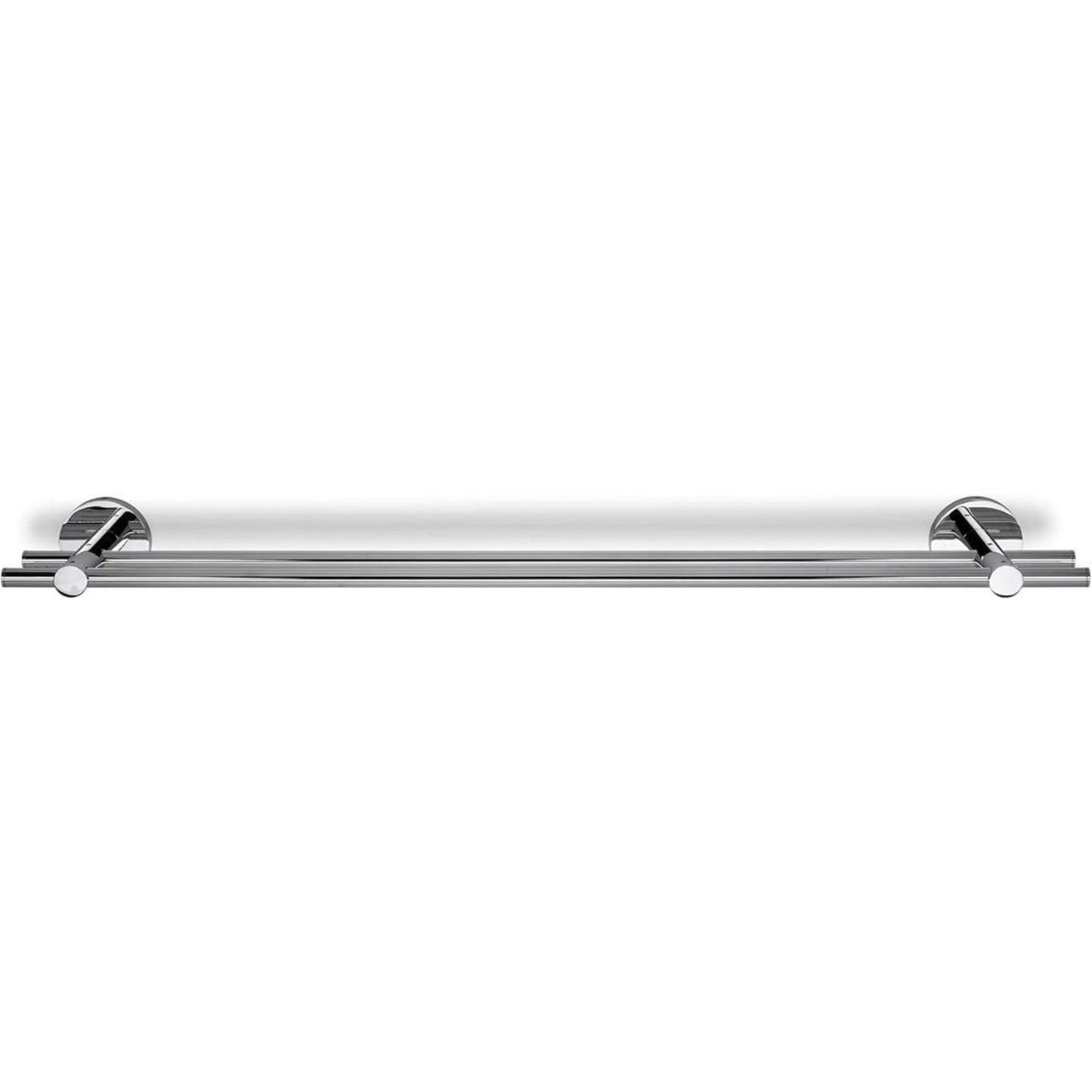 Croydex Double Towel Rail Flexi-Fix Britannia Brass and Stainless Steel Silver