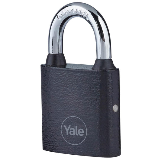 Yale Standard Security Iron Padlock 32mm Black Hardened Steel Shackle Indoor