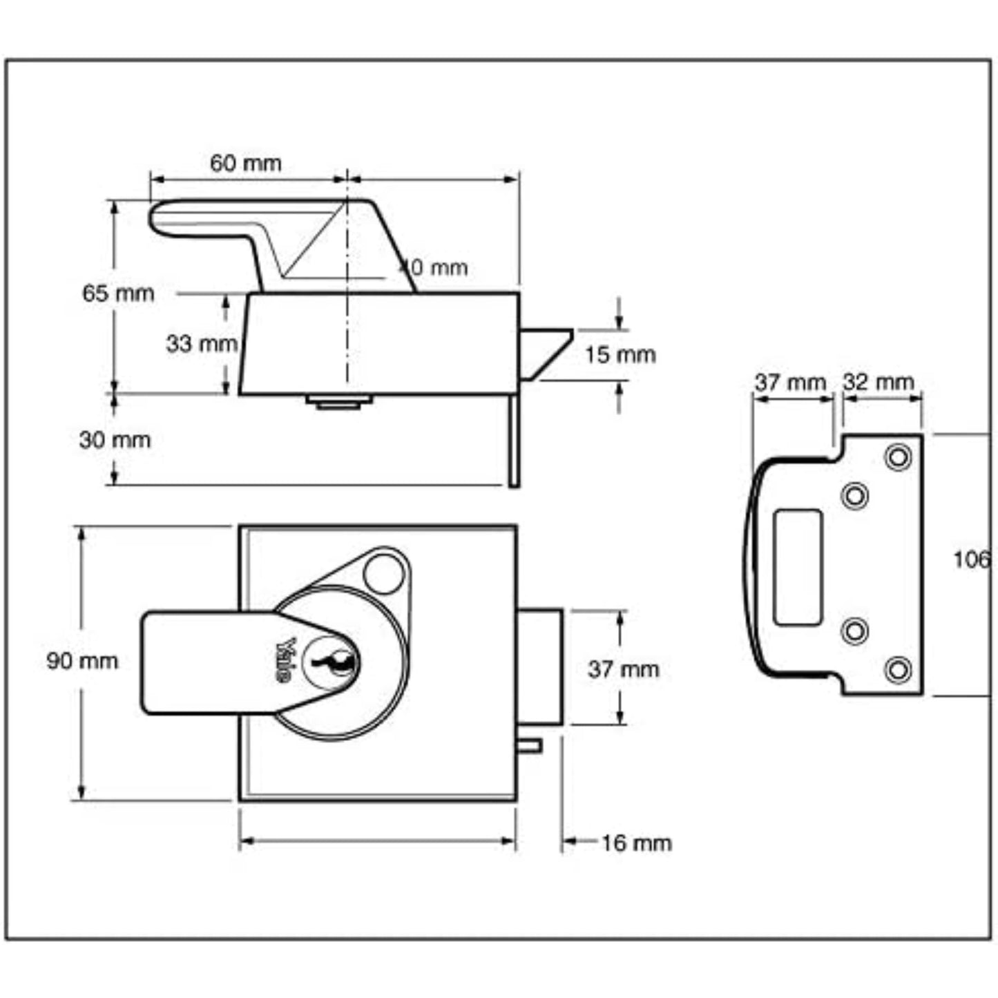 Yale British Standard Nightlatch 40mm Chrome Finish High Security Approved