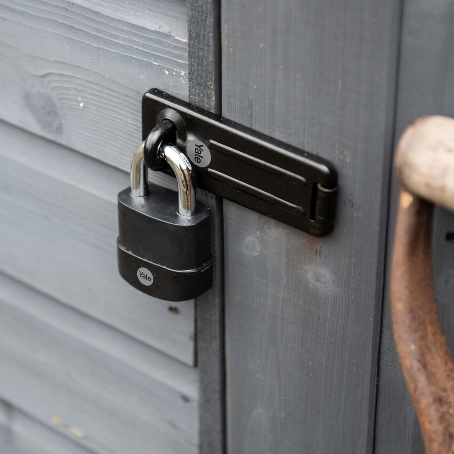 Yale Steel Hasp Staple 120mm for Secure Gates Sheds High Protection Y135B/120/BK
