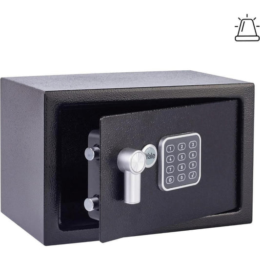 Yale Alarmed Safe 130db Built in Alarm Override Key Fixings 16 Litre 25x35x25cm