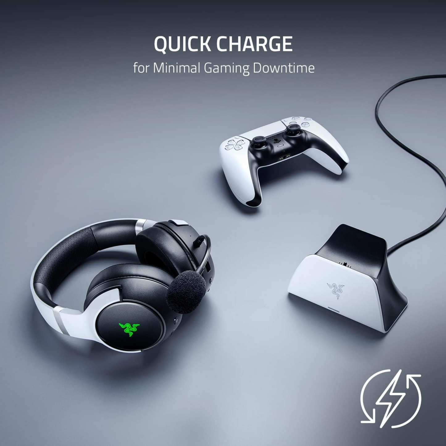 Razer Quick Charging Stand for PlayStation 5 Controller Cradle Midnight Black
