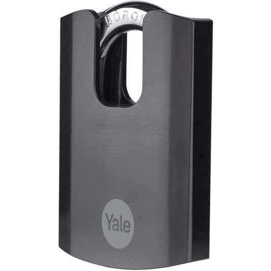 Yale Padlock Closed Shackle Maximum Security Outdoor Weatherproof 62mm Black