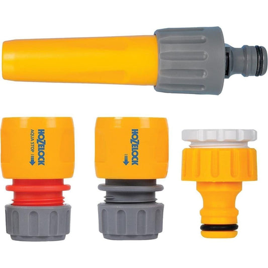 HOZELOCK Starter 50m Hose 12,5mm with Connectors and Spay Nozzle UV Resistant
