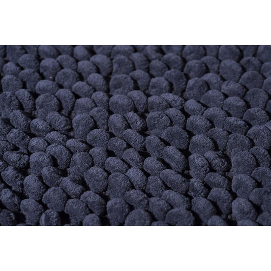 Croydex Navy Chenille Cushioned Bathroom Rug Slip-Resistant Backing 80x50cm