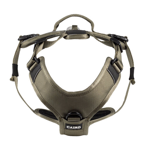 CAIRD Advance Dog Harness Ergonomic Y-Shape No Pull Reflective with Handle Khaki