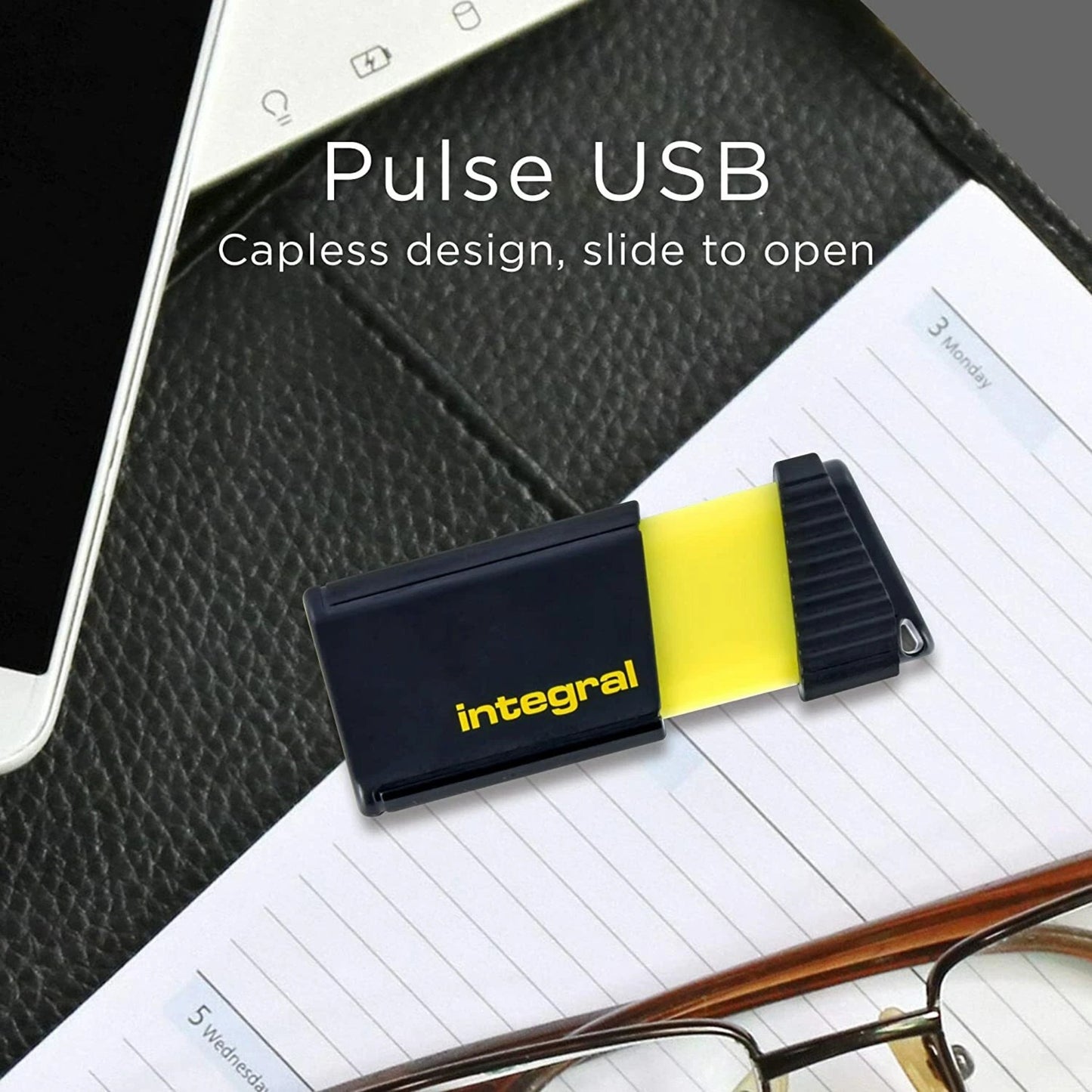 Integral 64GB USB Flash Drive Pen Drive Memory Stick 2.0 Pulse Yellow