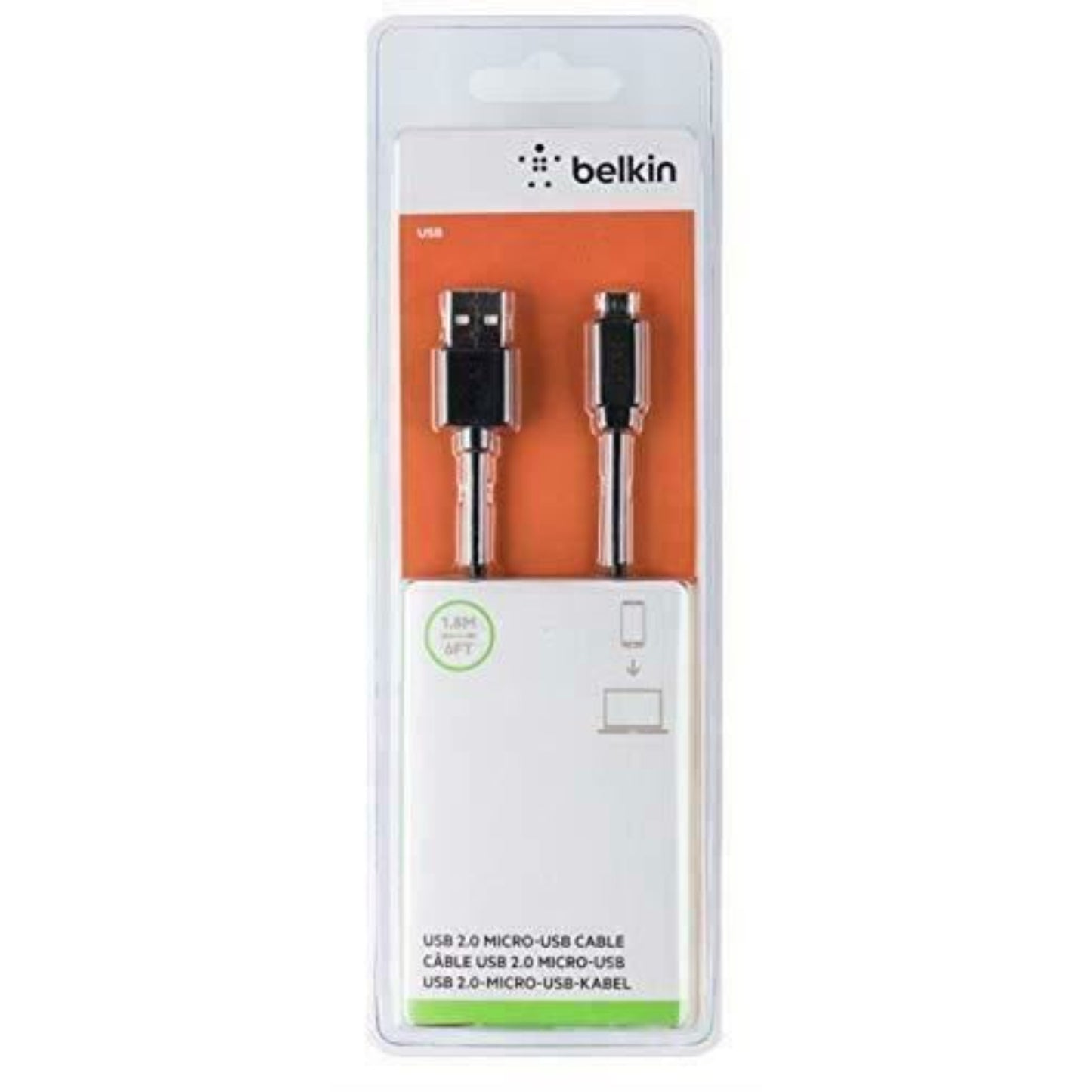 Belkin PRO Series USB to Micro USB Charge and Sync Cable 6 Feet 1.8 Meter Black
