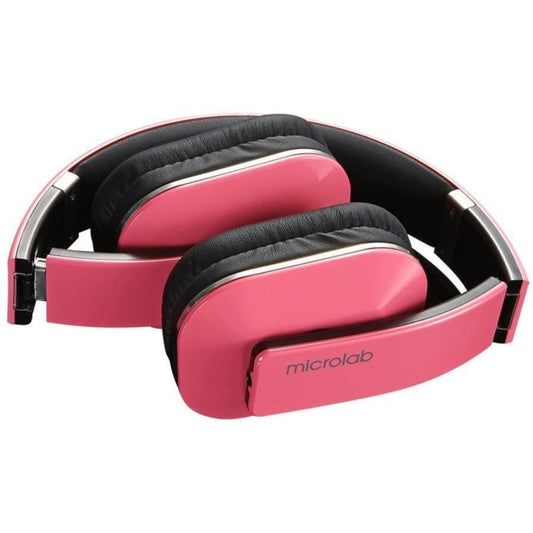 Microlab T1 Bluetooth Headset 4.0 with Phone Function Fordable - Pink