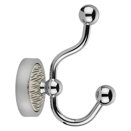 Croydex Stripes Wall Mounted Robe Hook - Chrome Finnish