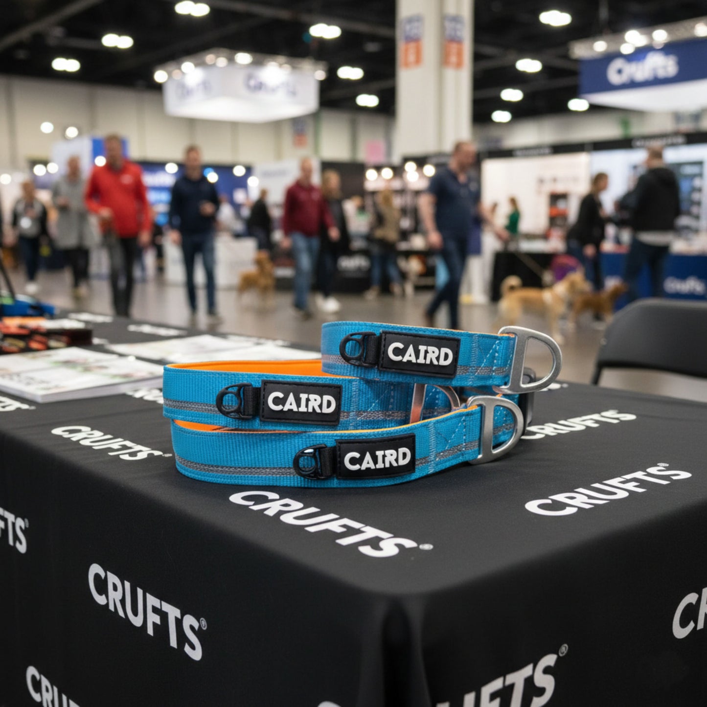 CAIRD Journey Light Adjustable Dog Collar Reflective Nylon Padded Neoprene (Aqua & Orange)