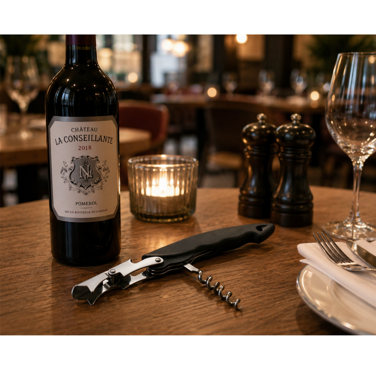 Corkscrew and Bottle Opener with Two Step System Professional Pocket Corkscrew