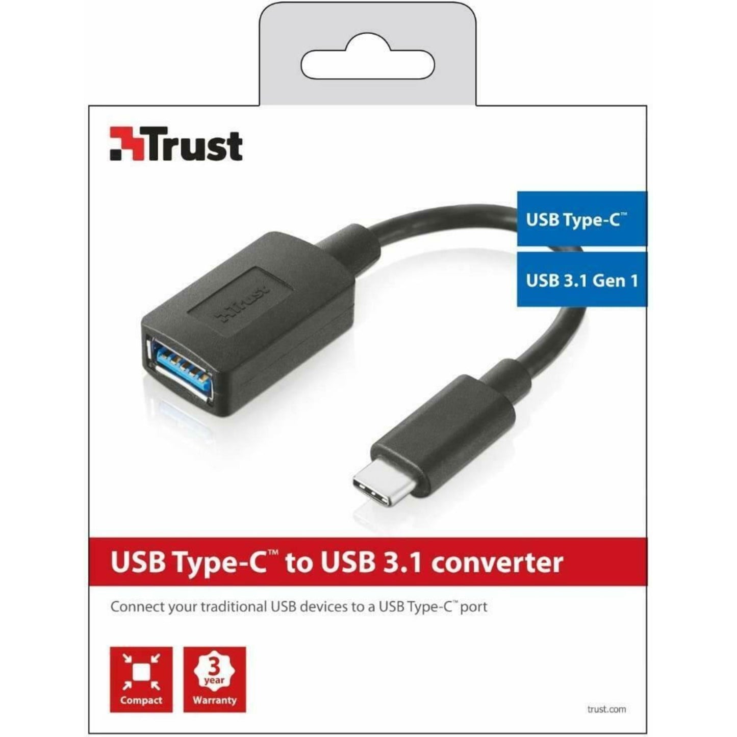 Trust USB A to USB C Adapter TYPE-C TO USB 3.0 CONVERTER - 20967
