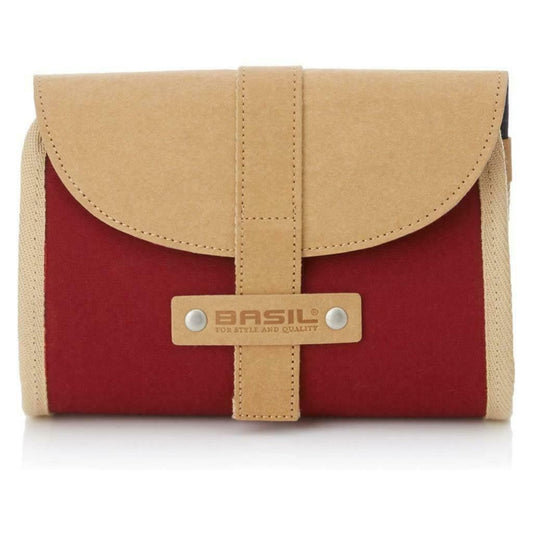 Basil Saddle Bag Portland Dark Red Weatherproof Cotton Leather Vintage Look