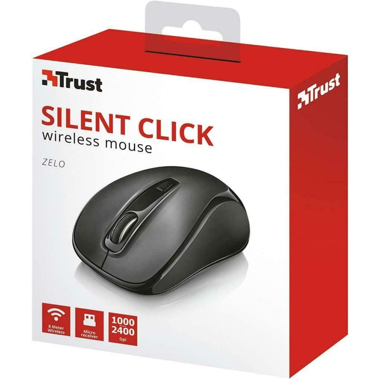 Trust Zelo Optical Wireless USB Silent Mouse Adjustable DPI 1000 - 2400