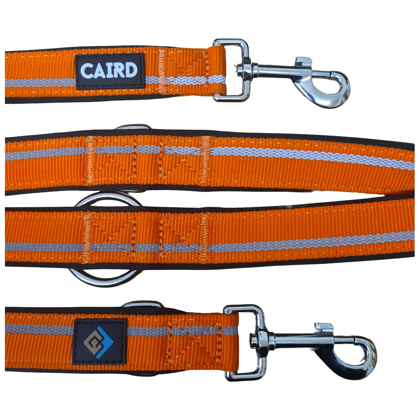 CAIRD Double Ended Dog Training Lead 2m Adjustable Multi-Point Control Reflective (Orange)
