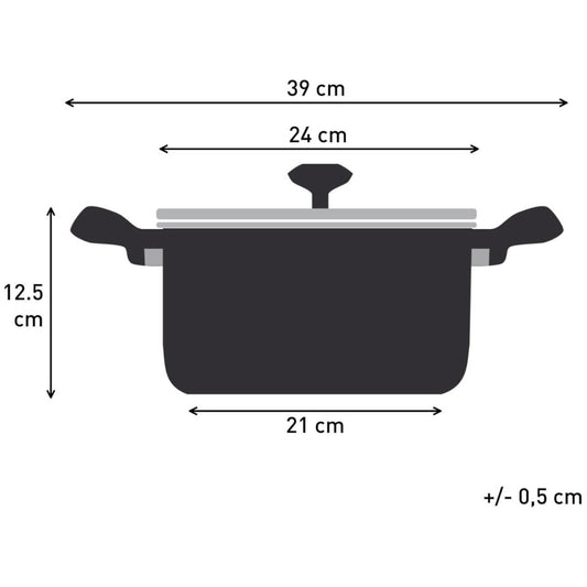 TEFAL Titanium Essential 24cm Stewpot and Lid Non Stick Coating Metal Spatula Safe