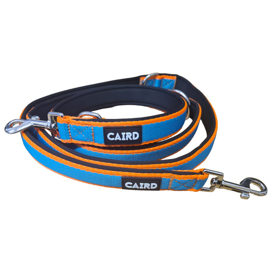 CAIRD Double Ended Dog Training Lead 2m Adjustable Multi-Point Control (Orange & Blue)