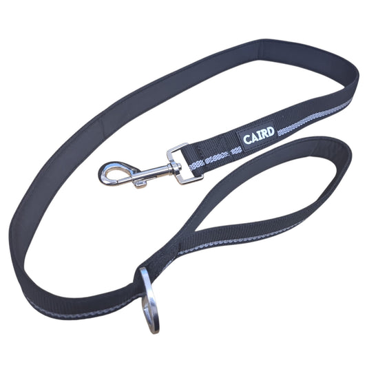 CAIRD Dog Lead 1m Reflective Neoprene Padded Handle Aluminium Connection Point (Black)