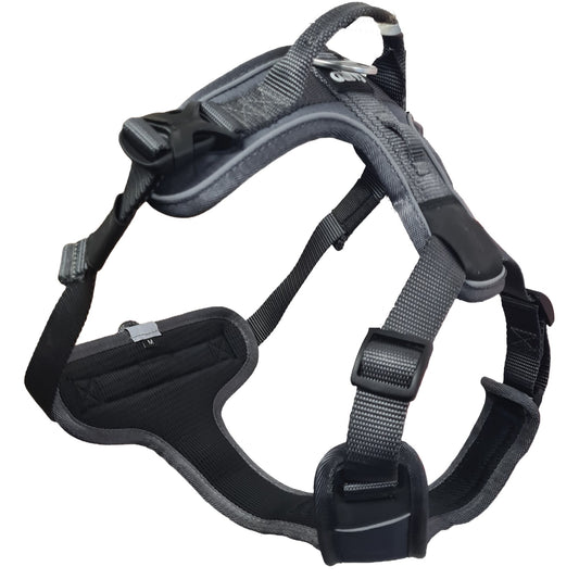 CAIRD Advance Dog Harness Ergonomic Y-Shape No Pull Reflective with Handle Grey (Medium)