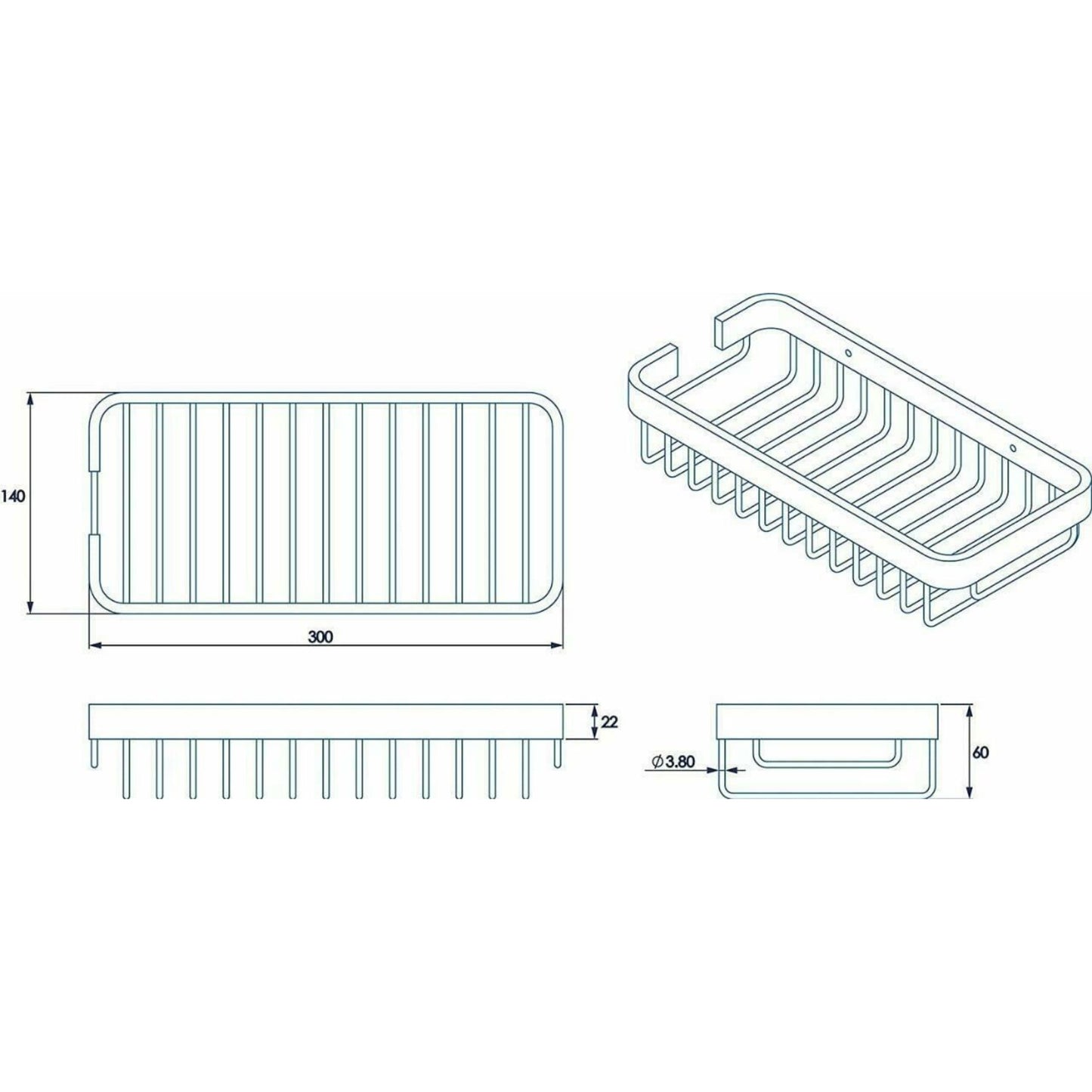 Croydex Wall Mounted Bathroom Basket Caddy Stainless, Rust Free - MQ770641