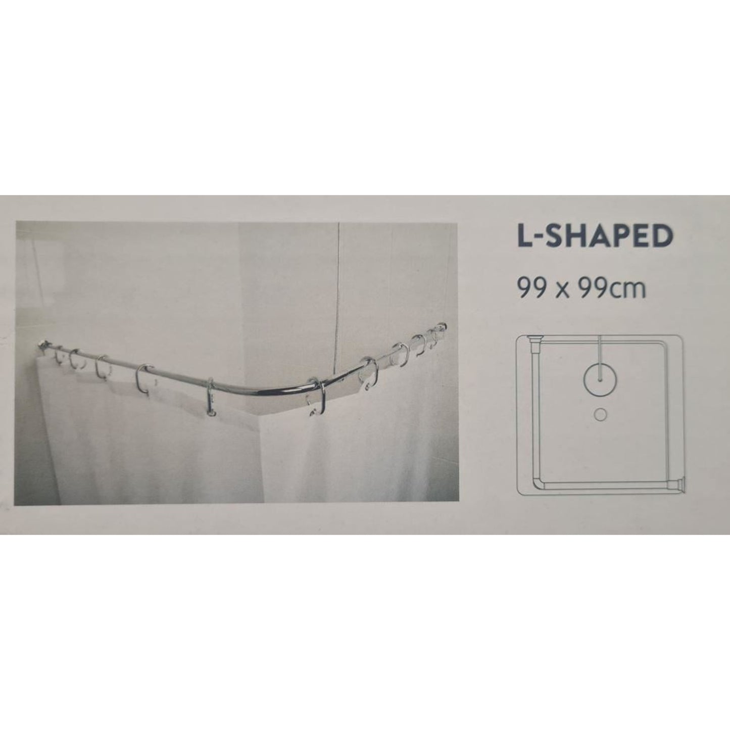 Croydex Fineline Shower Rail L & U-Shaped & Straight Ceiling Support Chrome