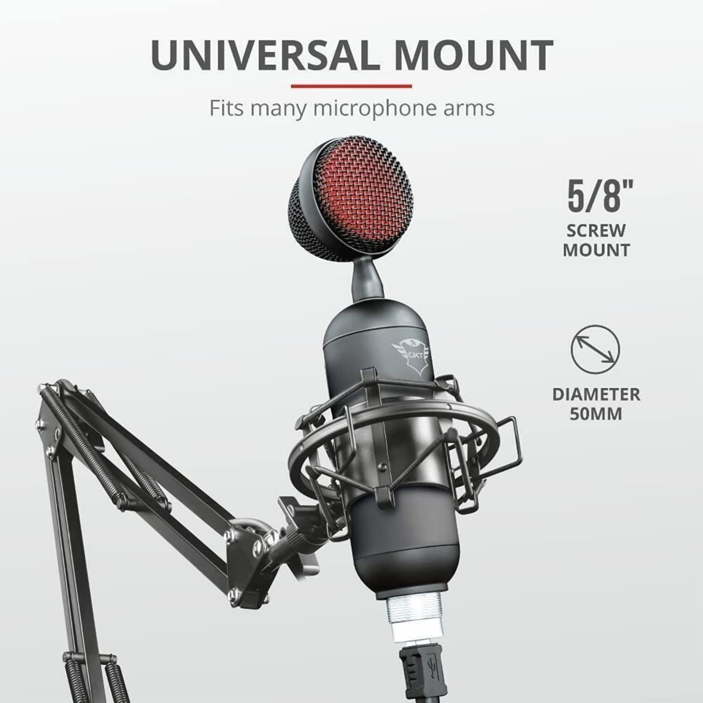 Trust GXT Buzz USB Streaming Microphone Background Noise Reduction Tripod Stand