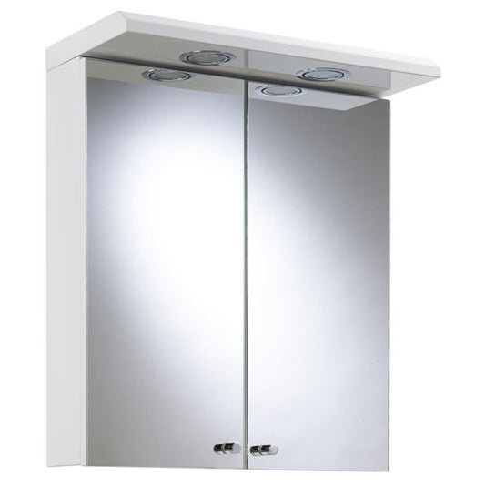 Croydex Shire 2 Door Mirror Cabinet with Light and Shaver Socket White WC26722