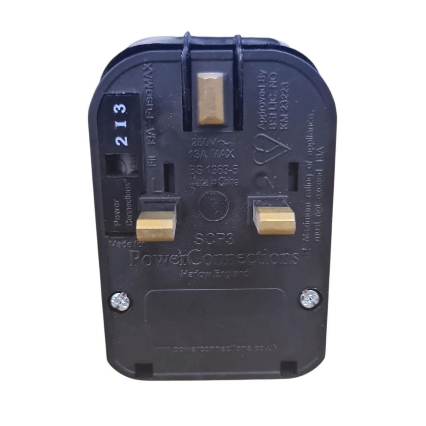PowerConnect 5A Euro Transformer UK Converter 2 Pin Schuko to UK 3 Pin Plug Screw Lock 3 Pack (Copy)