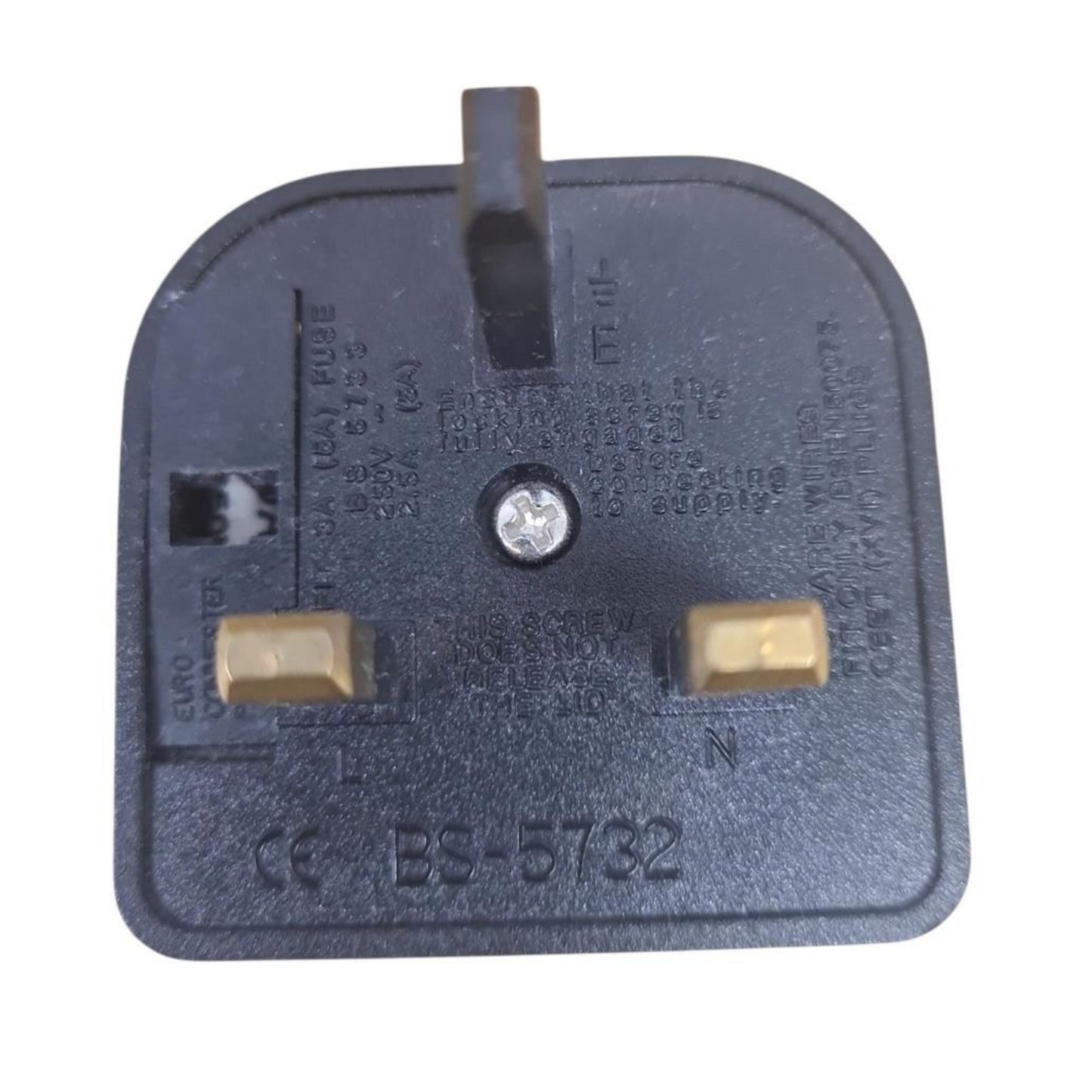 PowerConnect 5A Euro Transformer UK Converter 2 Pin European to UK 3 Pin Plug Screw Lock 3 Pack