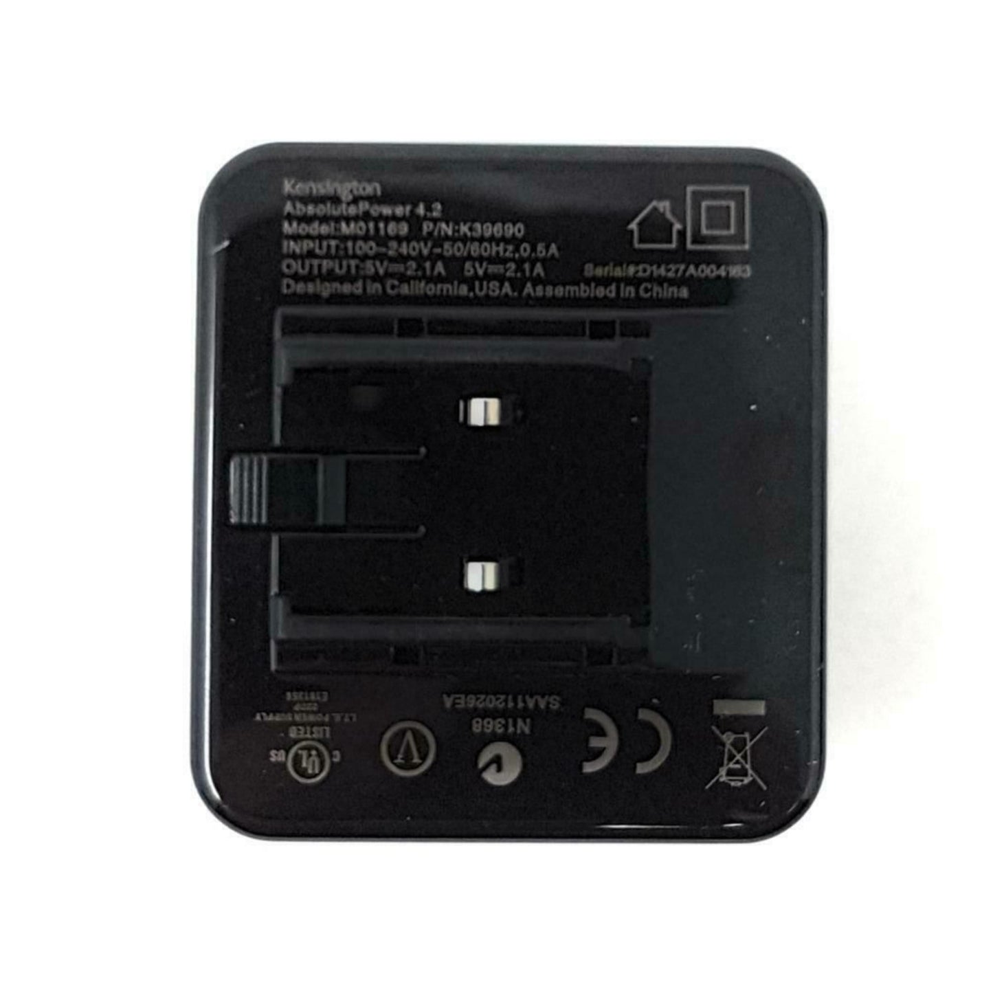Kensington Dual USB Mains Fast Charge 4.2 Travel Connection for UK, Europe, USA