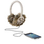 KitSound Audio On-Ear Earmuffs with Built In Headphones Faux Fur Studded