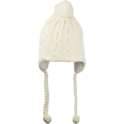 KitSound Audio Knit Bobble Cable Knit Beanie with Built-In Headphones - Cream