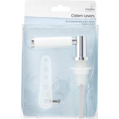Croydex Cistern Lever Fits all Standard Lever Cisterns White Chrome