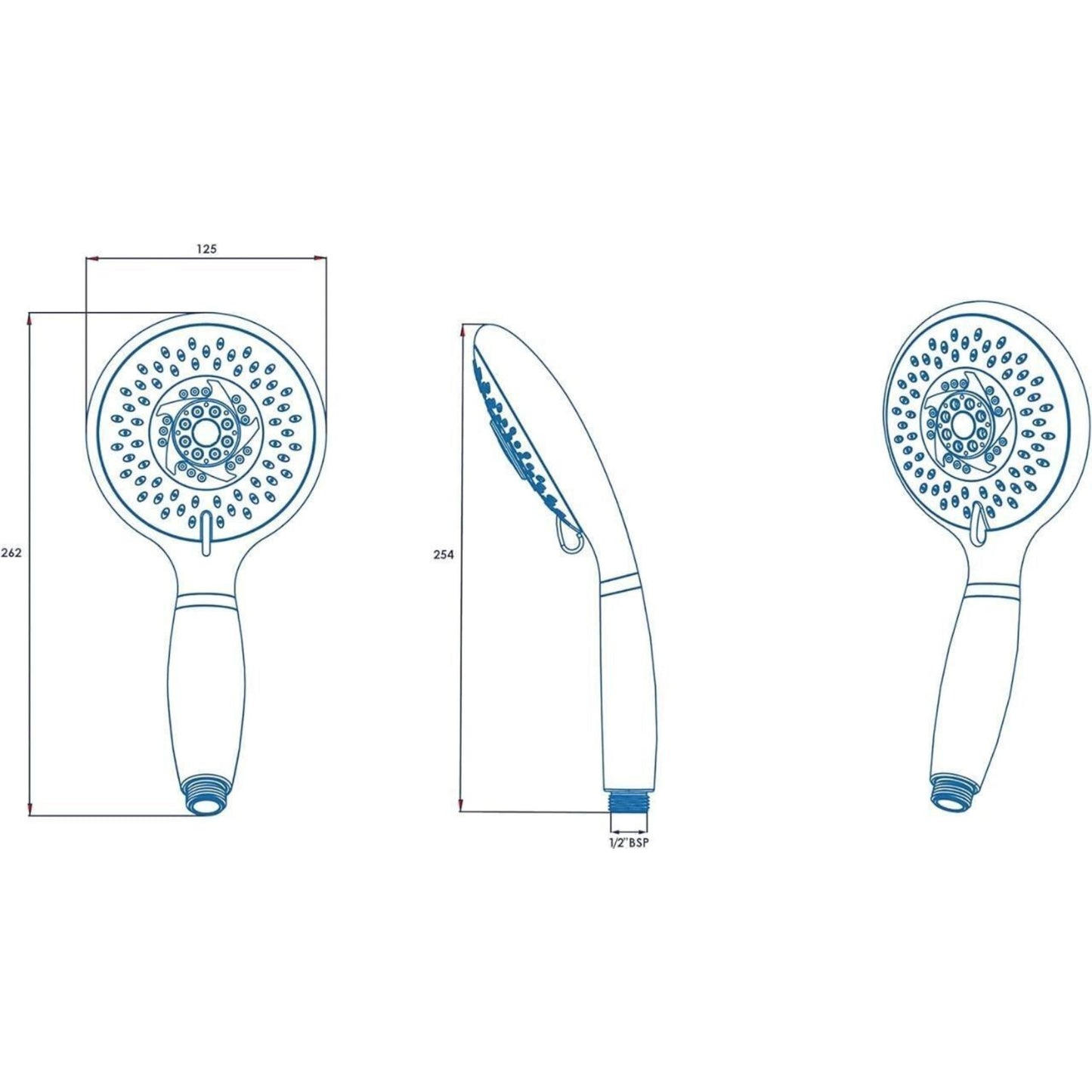 Croydex Contour Maxi Four Function Shower Handset with Optional Eco Feature