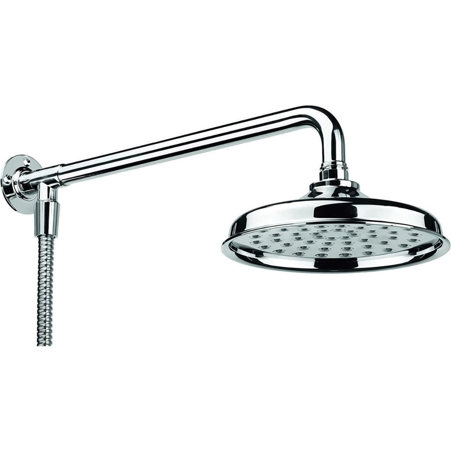 Croydex Traditional Rain Shower Head Arm & Hose 173mm Universal Connection