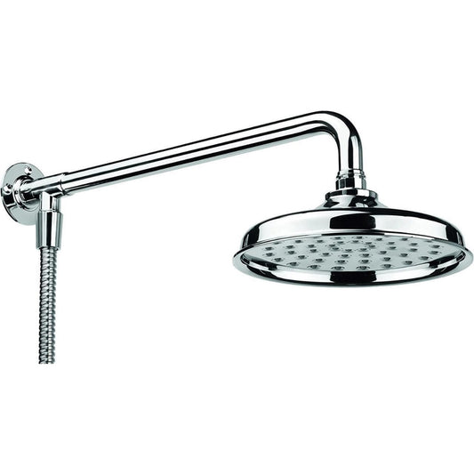 Croydex Traditional Rain Shower Head Arm & Hose 173mm Universal Connection
